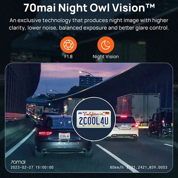 قیمت دوربین خودرو شیائومی 70mai Dash Cam A800S Dual Channel